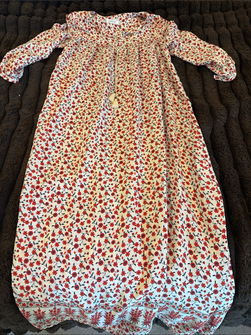 Anine Bing Cream dress with Red Floral Print